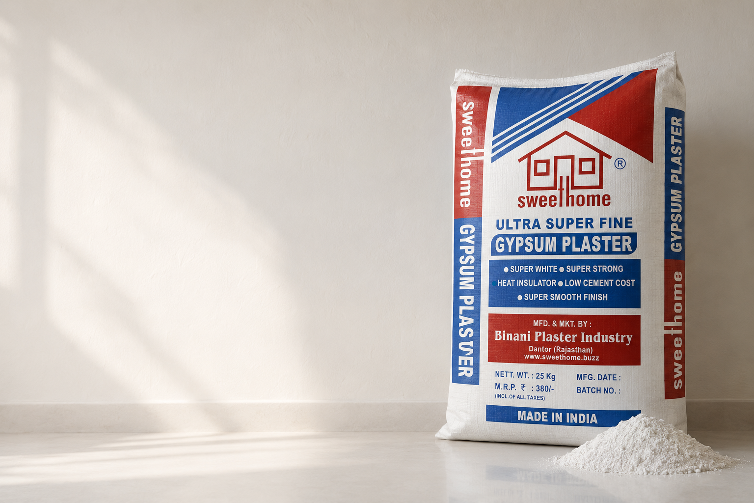 Sweet Home Ultra Super Fine Gypsum Plaster 25 kg sack